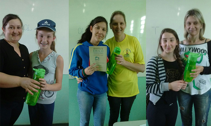 Alunas vencedoras do 1º Soletrando da Escola Haydêe Chiapetta.