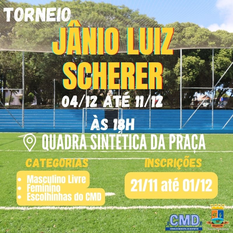 Inscrições abertas para o Torneio Jânio Luiz Scherer